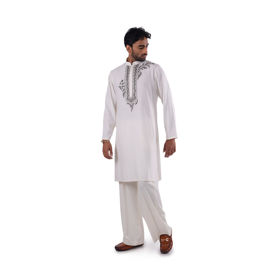 White kurta lifestyle view