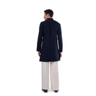 Back view of black embroidered kurta