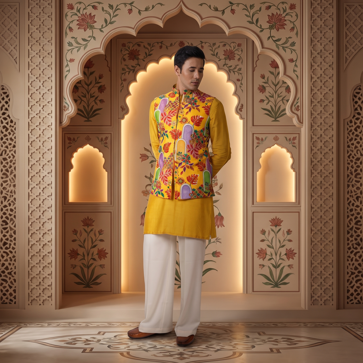 Man wearing contemporary kurta