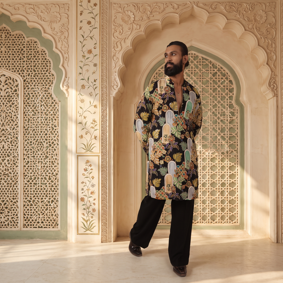 Man wearing contemporary kurta